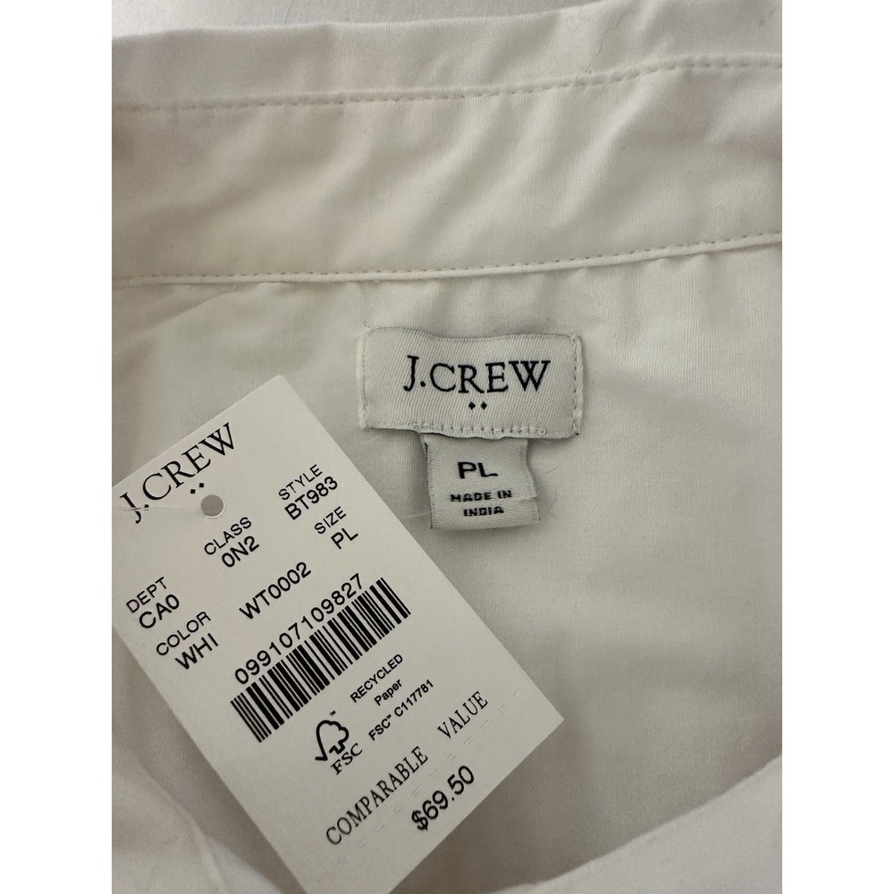 New J Crew‎ Factory Petite Lg  White Sleeveless Shirt Core Basic Casual Office - Picture 3 of 7